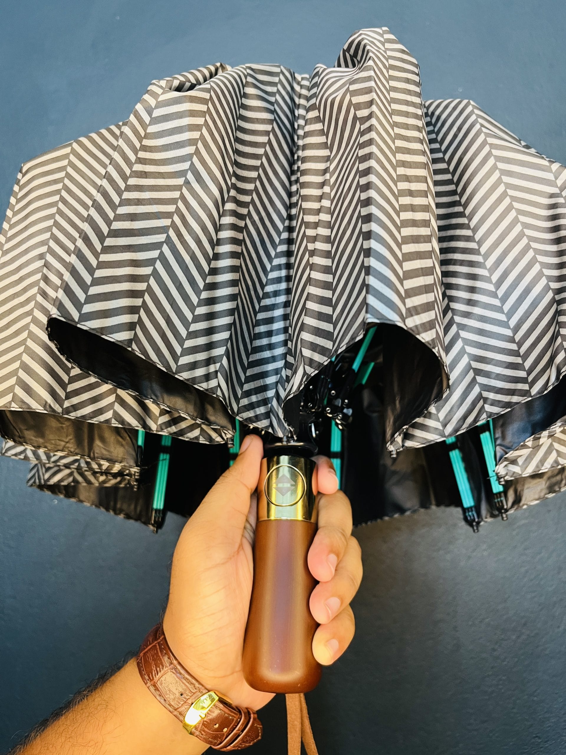 IMG_4004-scaled-1.jpg Premium Wooden Finishing Plastic handle Umbrella 12 Ribs 36 Bones Umbrella - Image 1