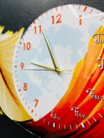 Premium Bird Feather Wall clock (Orange)- পাখির পালকের ঘড়ি - Image 3