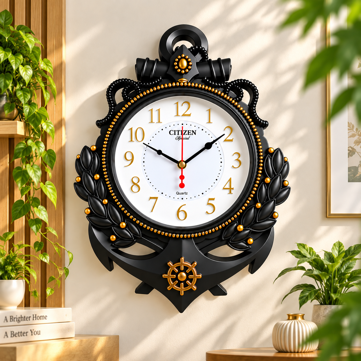 Premium Junior Anker Wall Clock (Black)