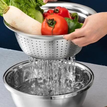3 in 1 Vegetable Cutter With Drain Basket